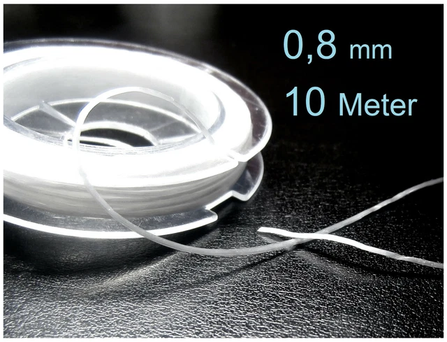 Gummifaden 0,8 mm extra stark dehnbar Perlenfaden Nylon Faden elastisch basteln