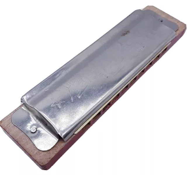 RARE Vintage STARS Harmonica Tested Works Unique Red, Orange Color 4” UC 520 M