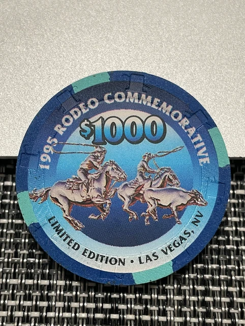 $1000 Paulson Casino Poker Chip 1995 Rodeo Las Vegas Limited Edition