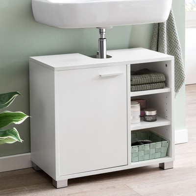 FineBuy FineBuy Meuble sous Lavabo 60x64x32 cm Armoire Salle de Bain Blanc Meuble Vasque 