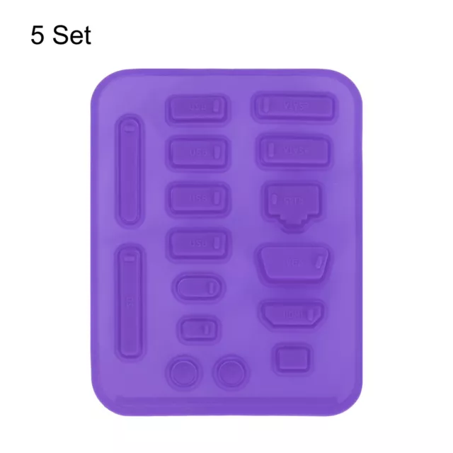 80pcs USB Port Plugs Covers Caps Silicone Anti Dust Protector Purple(16pcs/Set) 3