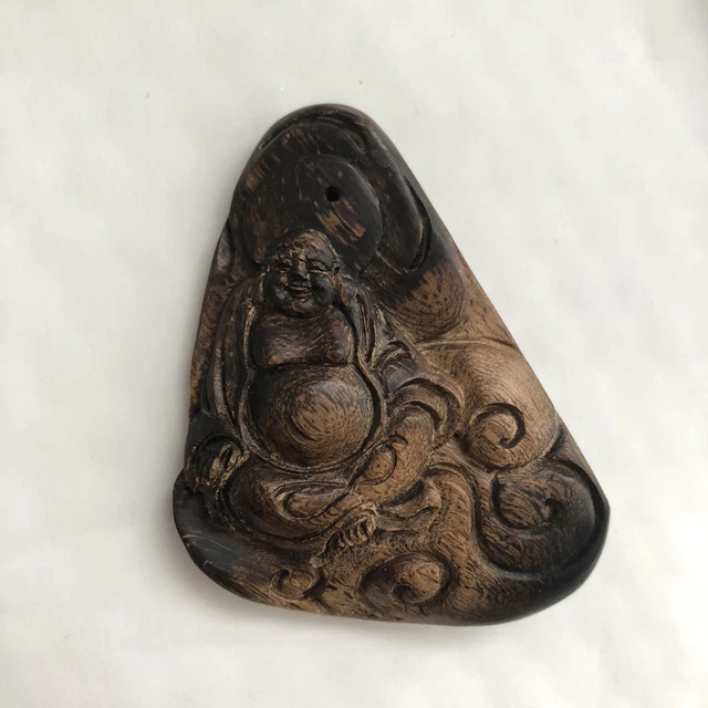 Chinese Antique Hainan Qinan Agarwood Chen Xiang Buddha Pendant 海南奇南沉水沉香观音吊坠