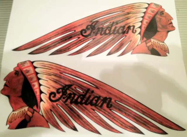 Indian Big Chief Indian Chief Scout Petrol Tank Decals