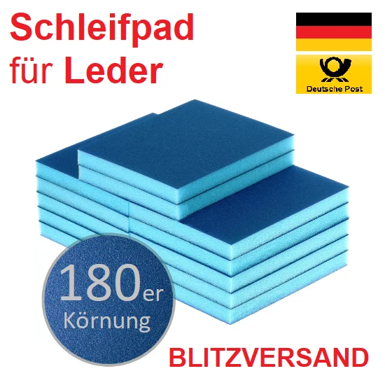 180er Leder Schleifpad / Schleifschwamm zur Reparatur mit Flüssigleder Schleifen