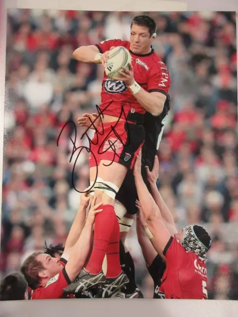 Autographe Bakkies Botha sur photo   Rugby 4