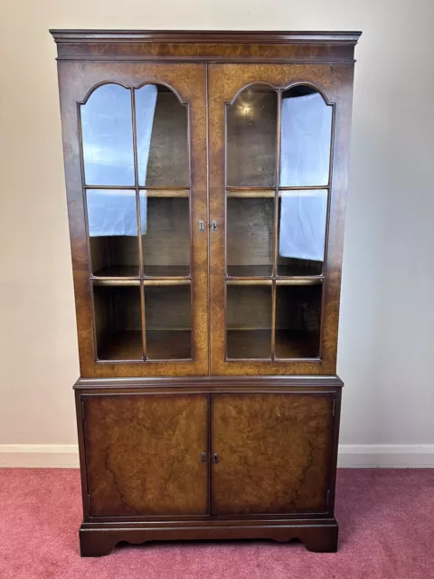 Lovely Queen Anne Style walnut display cabinet