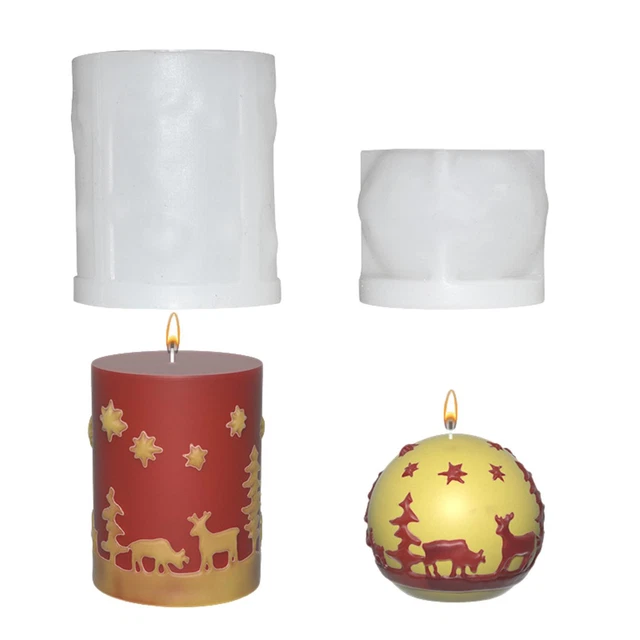Christmas Candle Molds Unique 3D Christmas Silicone Candle Mold Non-stick