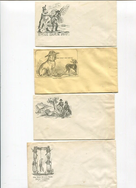Lot Of 4 Civil War Era Patriotic Covers Great Historical Reference