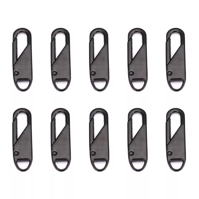 10X Zipper Slider Pull Fix Repair Replacement Puller Instant Clip on Zip Head