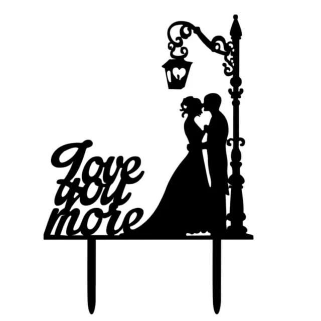 Acrylic Love You More Cake Topper Wedding Decor