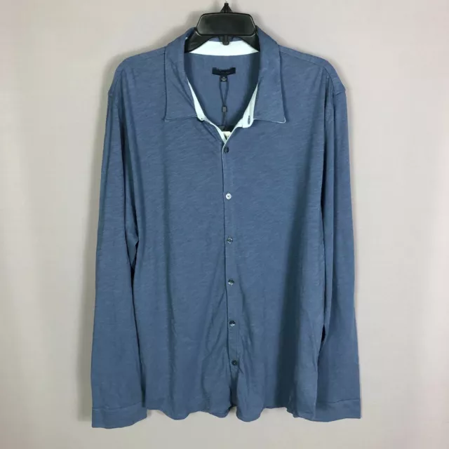 Zachary Prell Mens Bill Stretch Knit Button-Up Long Sleeve Shirt Size XXL $148