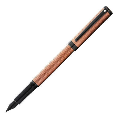 FINE Sheaffer Intensity Engraved Bronze Fountain Pen w/ Black Trim