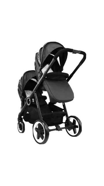 Baby Pram System & In Line Tandem Lightweight + Second Seat + Raincover