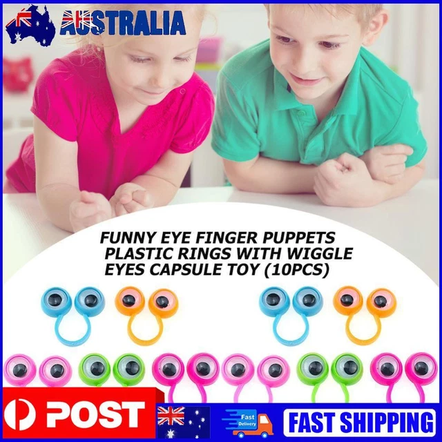 Funny Eye Finger Puppets Plastic Rings with Wiggle Eyes Capsule Toy (10pcs)
