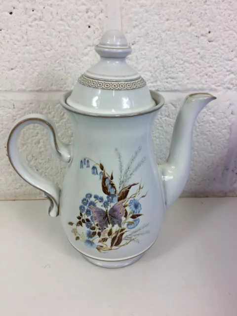 Vintage Denby Lorraine 1970s Stoneware Large Coffee/Tea Pot, Sugar Bowl Milk Jug 3