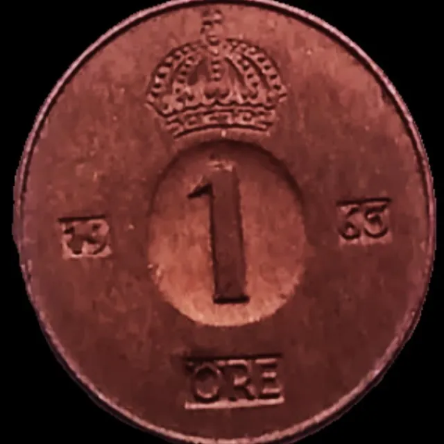 1963 U Sweden One Ore Coin BONUS OFFERS 1 Ore Gustaf VI Adolf Crown Sveriges 3