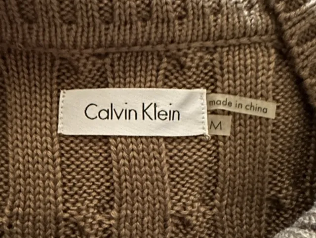 NWT Calvin Klein Women’s Size M Brown Acrylic Cowl Neck Sweater Dress 3