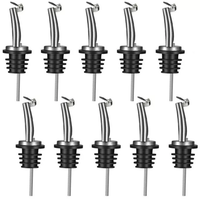 10x Stainless Steel Liquor Spirit Bar Wine Bottle Pour Flow Pourer Tapered Spout