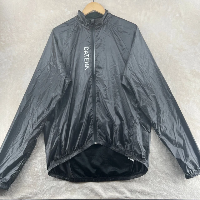 Catena Men Size XXL Black Full Zip Cycling Wind Stopper Jacket