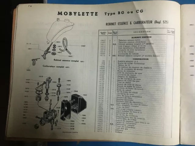 Ancien Catalogue Motobecane Pieces Detachees Mobylette Type Cg 2