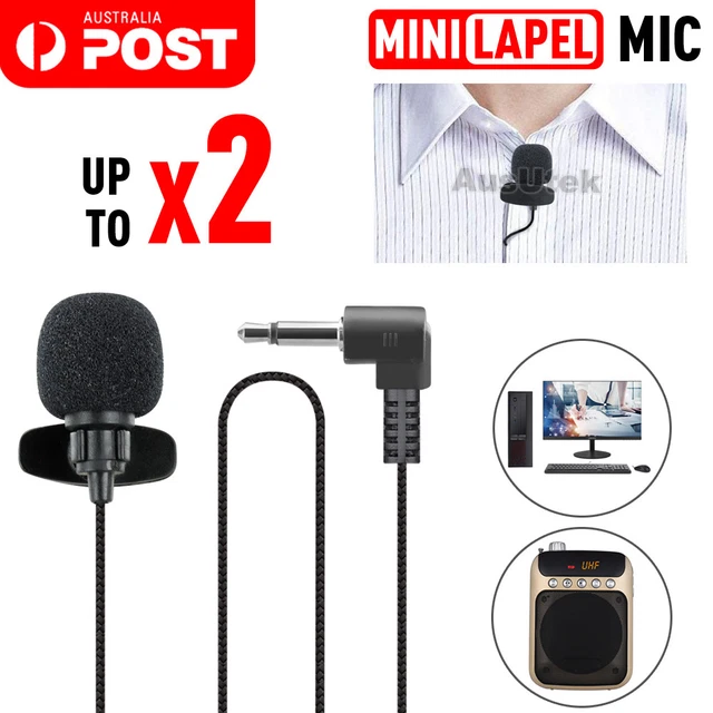 Clip-on Lapel Mini Lavalier Mic Microphone 3.5mm For Mobile Phone PC Recording