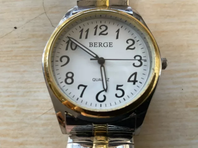 BN BERGE MENS Easy To Read Two Tone Watch Strap. 15.00