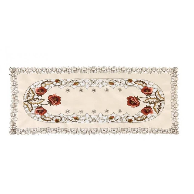 Floral Table Cover Dinning Room Decor US Rectangle Lace Tablecloth Embroidered