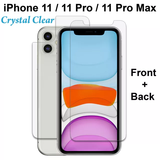 Tempered Glass screen protector & 4H Film for Apple iPhone 11 Pro Max Front Back