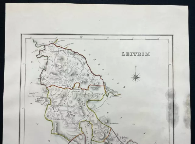 Antique Map COUNTY LEITRIM, IRELAND, from Lewis's Atlas Published 1840 3