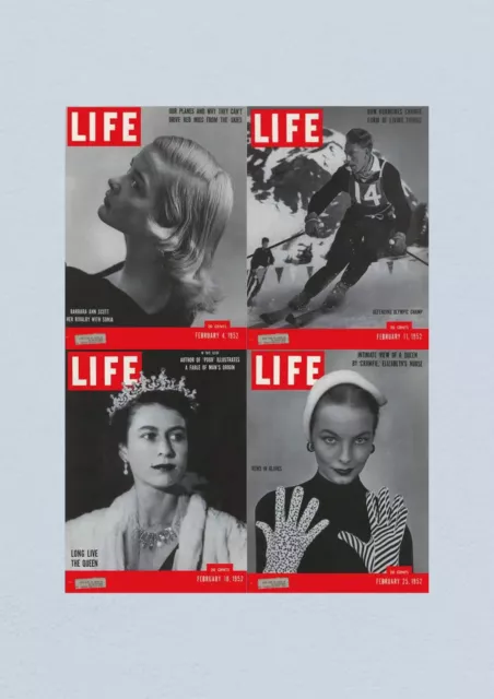 Life Magazine Lot of 4 Full Month February 1952 4, 11, 18, 25