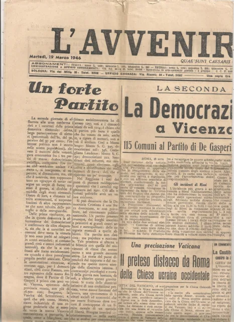 Luogotenenza- 5 Giornali "L'avvenire D'italia"- Marzo  Giugno  1946