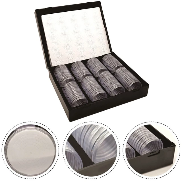 100 Pochettes PVC Transparent 5.5x5.5 Cm - Porte-pièces Individuel Pour Collection, Jetons, Médailles - Bekecidi