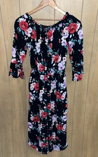 Woman Girls Abercrombie Kids Cropped Romper Pant Jump Suit Floral Size 13/14