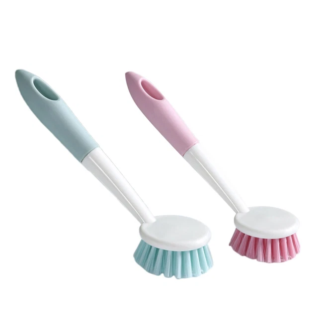 2Pcs Dish Scrubbing Brush Multipurpose Pan Brushes Sink Dirt Remover (Random Col