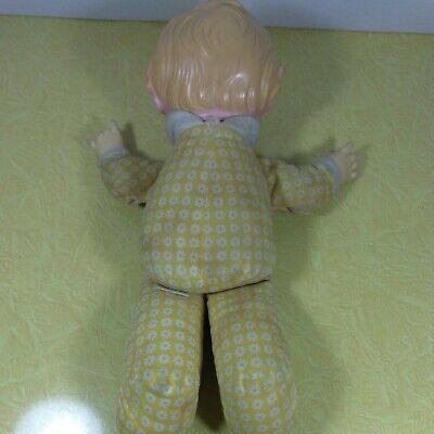 Vintage Fisher Price Toys 1975 Honey Lap Sitter 12" Yellow Floral Baby Doll 208 3