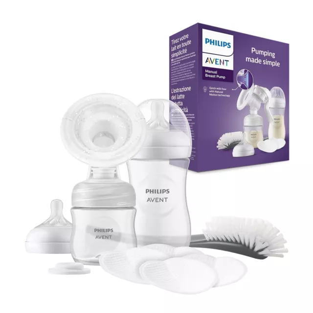 Philips Avent Handmilchpumpe Einzelmilchpumpe Babyflaschen mit 260 ml und 125 ml