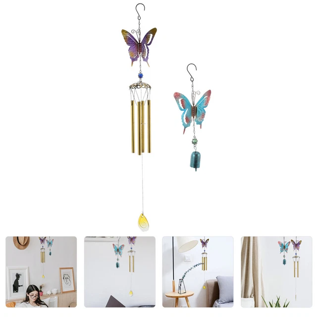 2 stücke Schmetterlinge hängen Windspielweinlesewindklingel für Garten Hinterhof