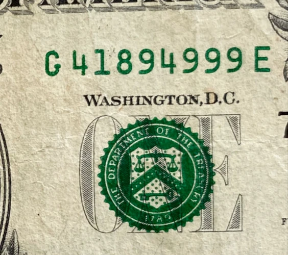 Series 2009 $1 Note Over Inked Overinked Bold Third Print Error Dollar