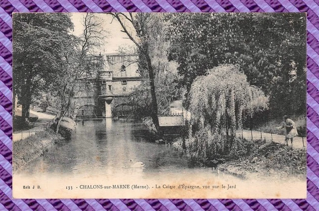 CPA 51 - CHALONS-sur-MARNE - la caise d'epargne vue sur le jard