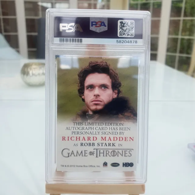 Game of Thrones Season 2  Richard Madden Stark Signed Autograph Auto Card PSA 10 2