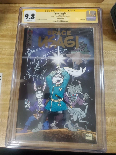 Space Usagi 1 Sakai Gold Foil Cgc 9.8 Signed & Sketch Stan Sakai Sdcc Star Wars Space Usagi 1 Sakai Gold Foil Cgc 9.8 Signed & Sketch Stan Sakai Sdcc Star Wars