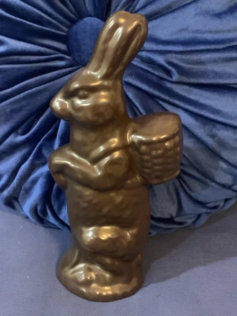 Vintage Ceramic 9” Bunny Rabbit EASTER Figurine Brown Faux Chocolate Beautiful