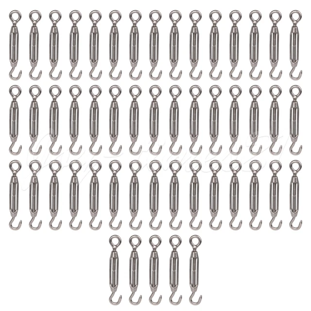 50Pcs Lifting Turnbuckle 304 Stainless Steel M4 for Wire Rope Tension
