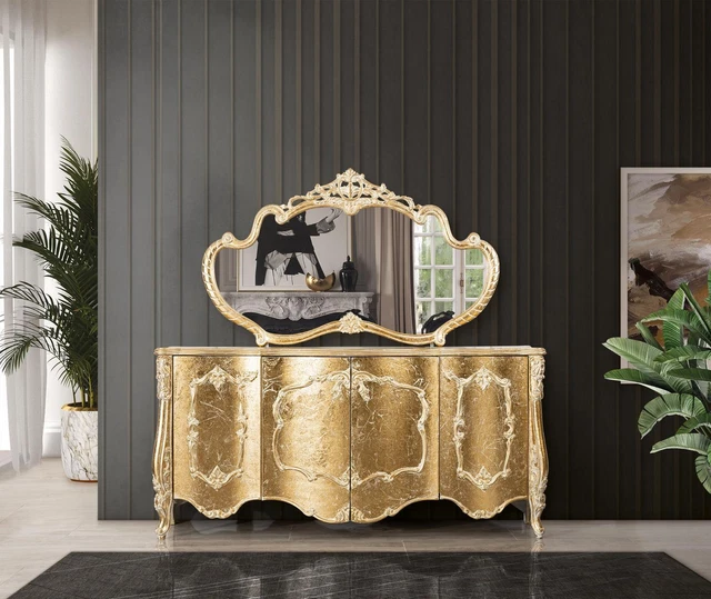 Commode Miroir Luxe En Verre – 6 Tiroirs – Style Glamour Hollywood – Palazzo Int
