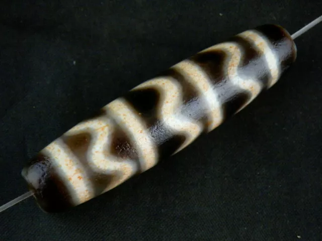 Good Quality Rare Tibetan Agate Dzi *Water & 4Stripes* Bead DD134