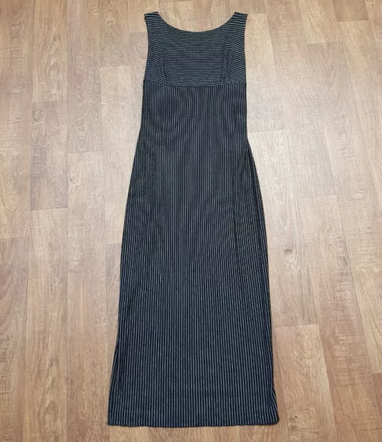 Fendi Kleid | Designer Vintage Fendi schwarz Nadelstreifen Signature Kleid UK Größe 10