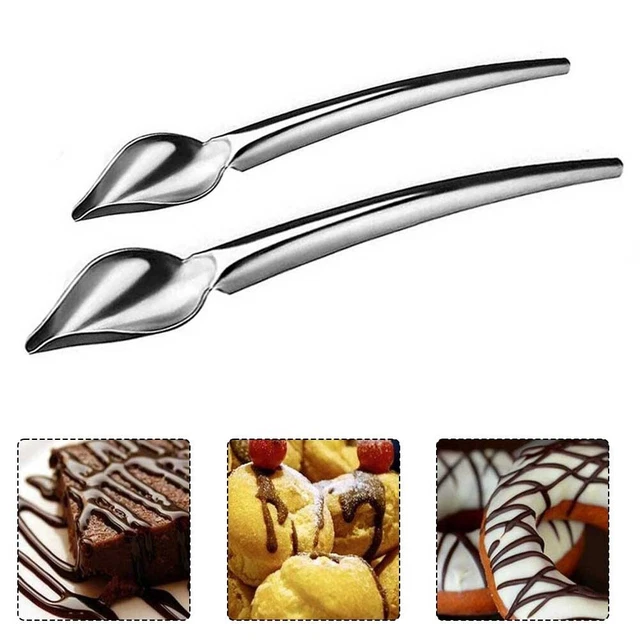 Cucchiaio da cioccolato 18,6 x 2,8 x 0,3 cm punta di cioccolato acciaio inox 18,6 x 2,8 x 0,3 cm