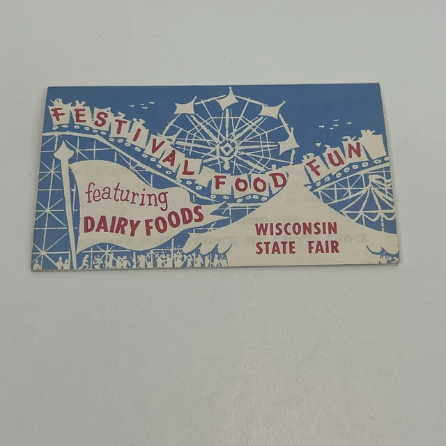 VINTAGE WISCONSIN STATE Fair Festival Food Fun Pamphlet Dairy Recipes