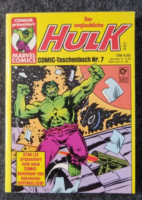 Marvel Comic-Taschenbuch Hulk Nr.7 Aus dem Condor Verlag sehr selten TOP!