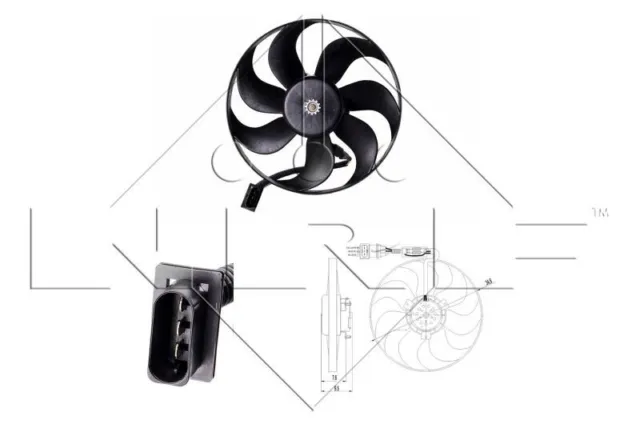 NRF 47064 Ventola radiatore per VW Golf IV Schrägheck (1J1) POLO (9N) POLO (6N2)